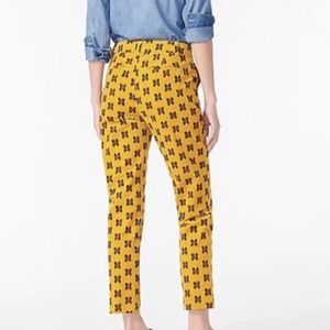 J Crew Butterfly Corduroy Mustard Straight leg pants GUC size 10